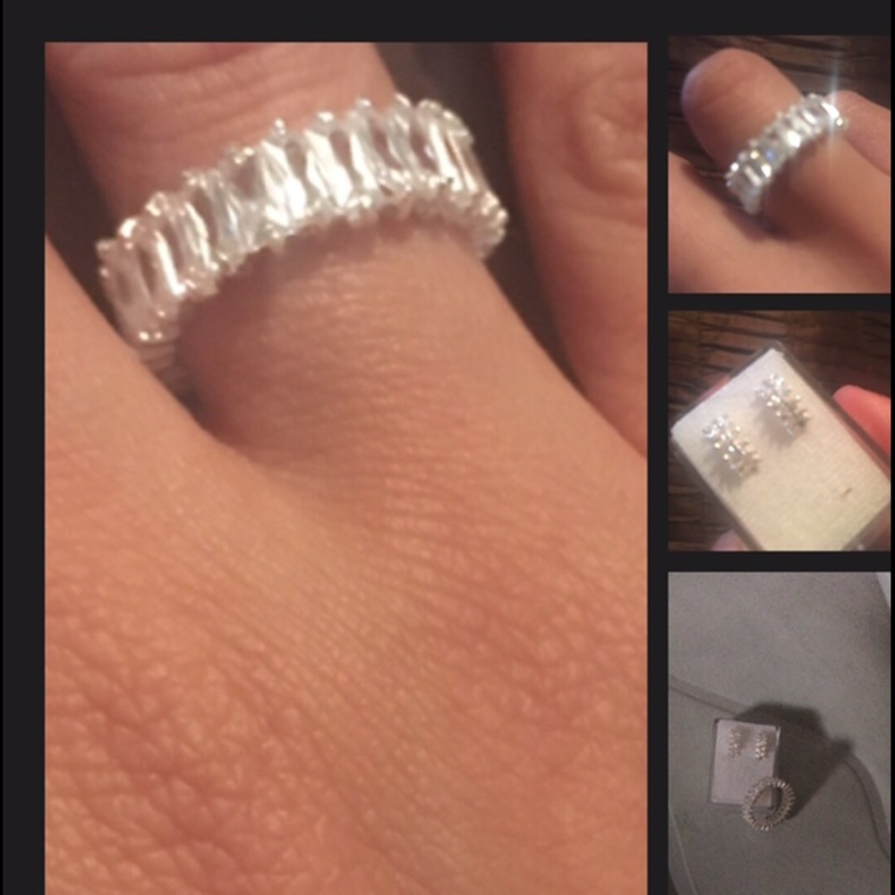 Sterling Silver ring and earrings.